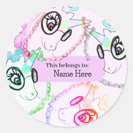 Pegatina Redonda Nombre personalizado de los niños al que pertenece