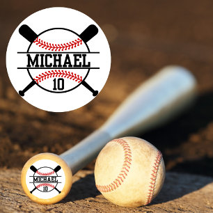 Pegatina Redonda Nombre personalizado del botón del béisbol de béis