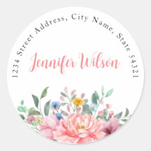 Nombre personalizado del Bouquet floral rosado de