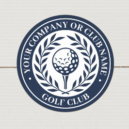 Pegatina Redonda Nombre personalizado del golf clásico