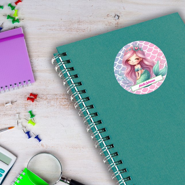 Pegatina Redonda Nombre personalizado del patrón de fusión (Subido por el creador)