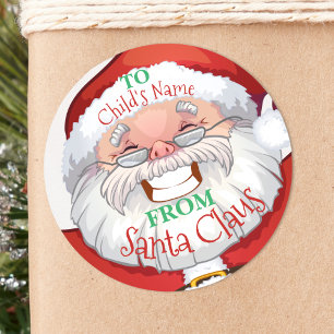 Pegatina Redonda Nombre personalizado del regalo de los Navidades d