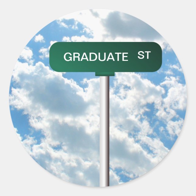 Pegatina Redonda Nombre personalizado del Rótulo de Road Street en  (Anverso)