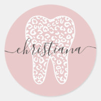 Nombre personalizado Dental Leopard Print Tooth