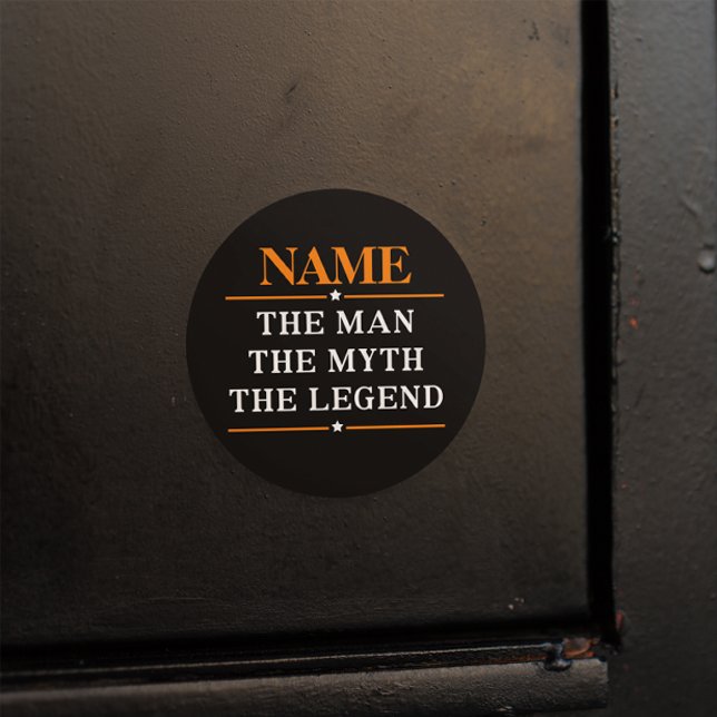 Pegatina Redonda Nombre Personalizado El Hombre El Mito La Leyenda (Subido por el creador)