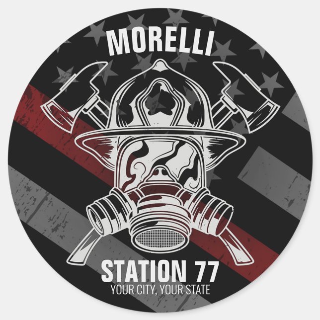 Pegatina Redonda NOMBRE personalizado Estación del Departamento de  (Subido por el creador)