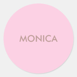 Pegatina Redonda Nombre personalizado giratorio rosa