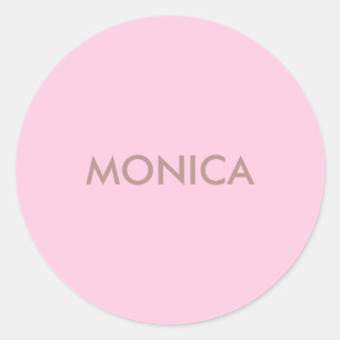 Pegatina Redonda Nombre personalizado giratorio rosa