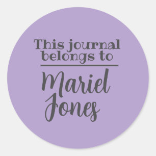 Pegatina Redonda Nombre Personalizado Que Este Diario Pertenece A P