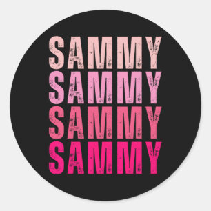 Pegatina Redonda Nombre personalizado Sammy me encanta Sammy Vintag