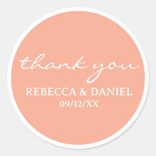 PEGATINA REDONDA NOMBRE PERSONALIZADO SIMPLE ESTILO MODERNO GRACIAS