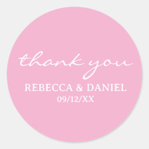 PEGATINA REDONDA NOMBRE PERSONALIZADO SIMPLE ESTILO MODERNO GRACIAS