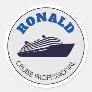 Pegatina Redonda Nombre profesional de crucero