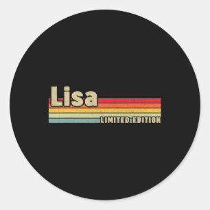 Pegatina Redonda Nombre regalo Lisa Personalizado Cumpleaños Divert