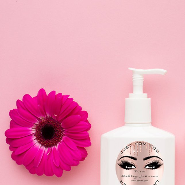 Pegatina Redonda Nombre Rosa de belleza Limpiador de pestañas rosad (Name Beauty Rose Drips Pink Eyelashes Cleaner Classic Round Sticker)
