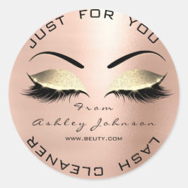 Pegatina Redonda Nombre Salón de belleza Purpurina Limpiador de cen