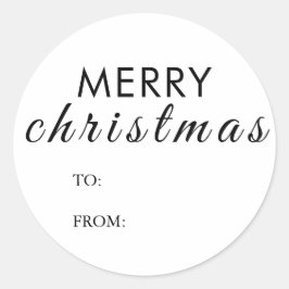 Pegatina Redonda Nombre simple de regalo navideño