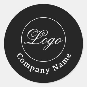Pegatina Redonda Nombre y logotipo de empresa de marca personalizad