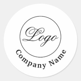 Pegatina Redonda Nombre y logotipo de la empresa con marca de perso