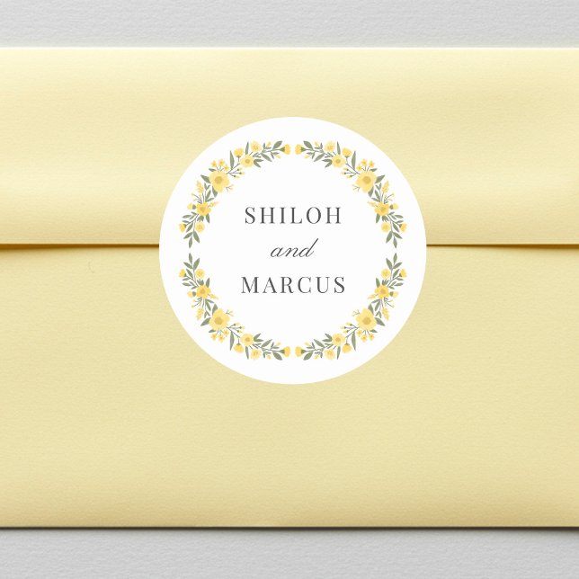 Pegatina Redonda Nombres de Bodas de circo de flores silvestres ama (Subido por el creador)