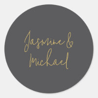 Nombres de Pareja de Caligrafía Chic Lovely Gris y