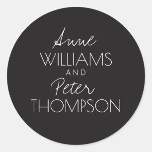 Pegatina Redonda nombres de pareja negros