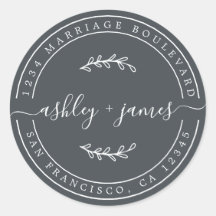 Nombres elegantes Dirección de devolución del Boda