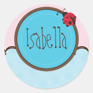Pegatina Redonda NOMBRES PERSONALIZADOS: ladybird 3