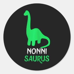 Pegatina Redonda Nonni-saurus Funny Dino Dinosaur Nonnisaurus