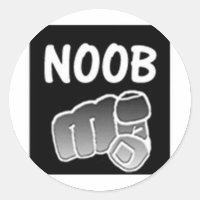 Pegatina Redonda noobs (Anverso)