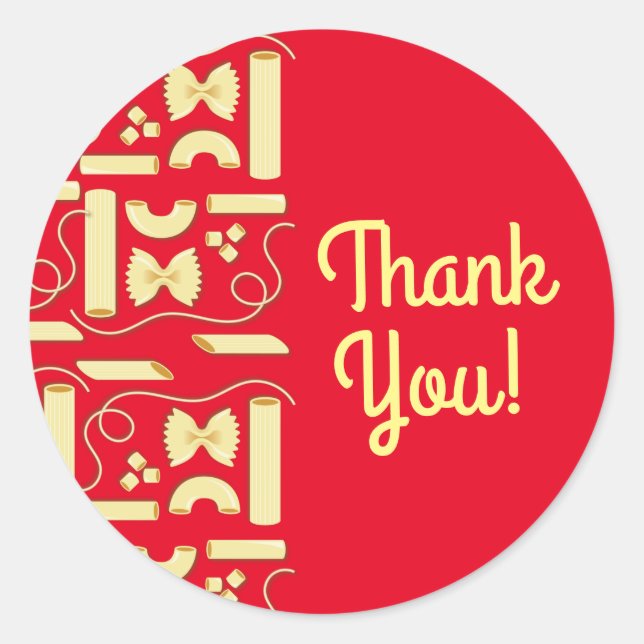 Pegatina Redonda Noodles Pasta Niño Fiesta de cumpleaños 1 italiano (Anverso)