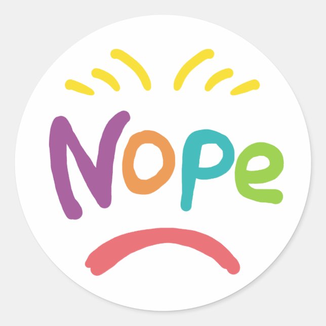 Pegatina Redonda Nope (Anverso)