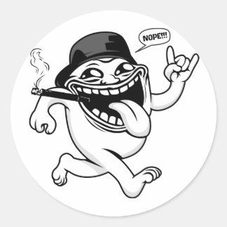 Pegatina Redonda Nope Meme