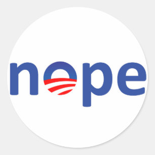 Pegatina Redonda Nope Obama