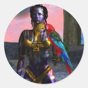 PEGATINA REDONDA NORA CYBER WARRIOR