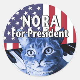Pegatina Redonda Nora Para Presidente #4