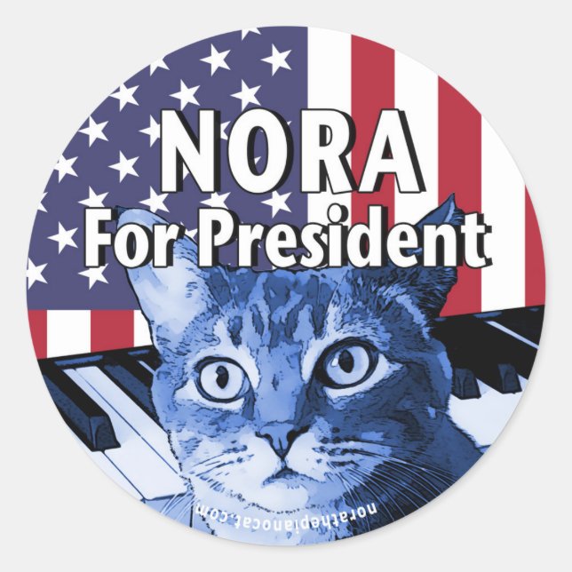 Pegatina Redonda Nora Presidenta #4 (Anverso)