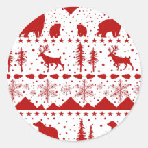 Nórdicos Sweater Red Winter Animals