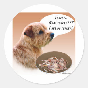 Pegatina Redonda Norfolk Terrier Turquía