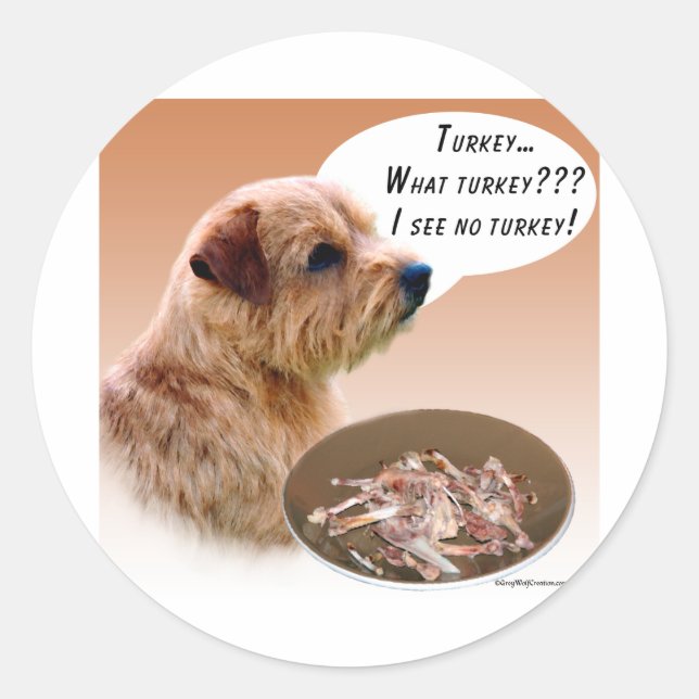Pegatina Redonda Norfolk Terrier Turquía (Anverso)