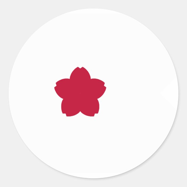 Pegatina Redonda Norma de comandante, bandera de Japón (Anverso)