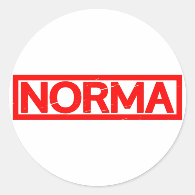 Pegatina Redonda Norma Stamp (Anverso)