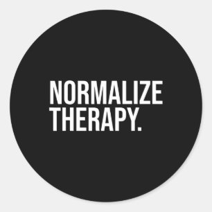 Pegatina Redonda Normalización de la declaración de terapia Salud M