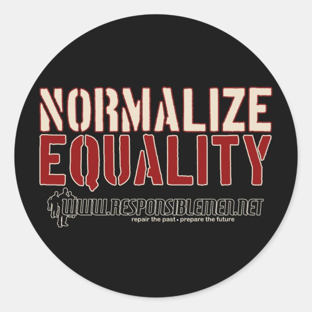 Pegatina Redonda NormalizeEquality, . (Anverso)