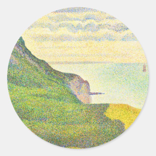Pegatina Redonda Normandía por Georges Seurat (Anverso)