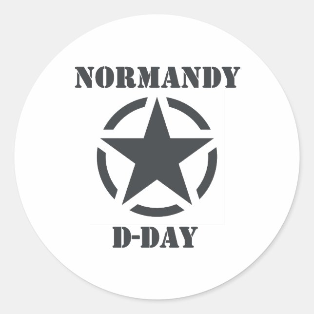 Pegatina Redonda Normandy D-Day (Anverso)