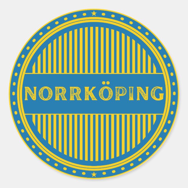 Pegatina Redonda Norrköping City Pride Emblem – Swedish Identity (Anverso)