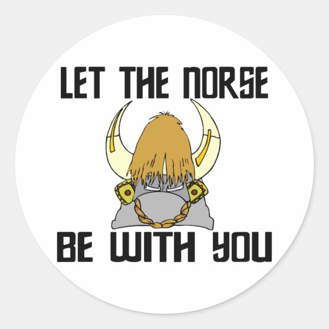 Pegatina Redonda Norse Be With You (Anverso)