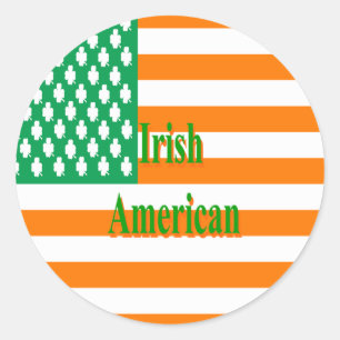 Pegatina Redonda Norteamericano de Irlanda