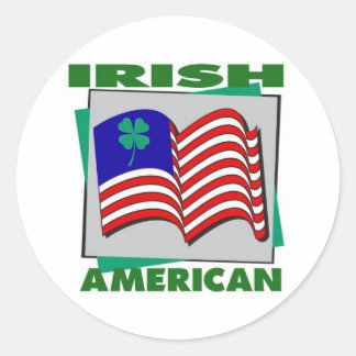 Pegatina Redonda Norteamericano de Irlanda
